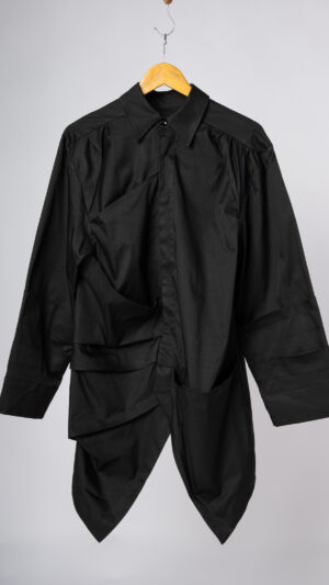 Asymmetric Pleate Jacket Shirt